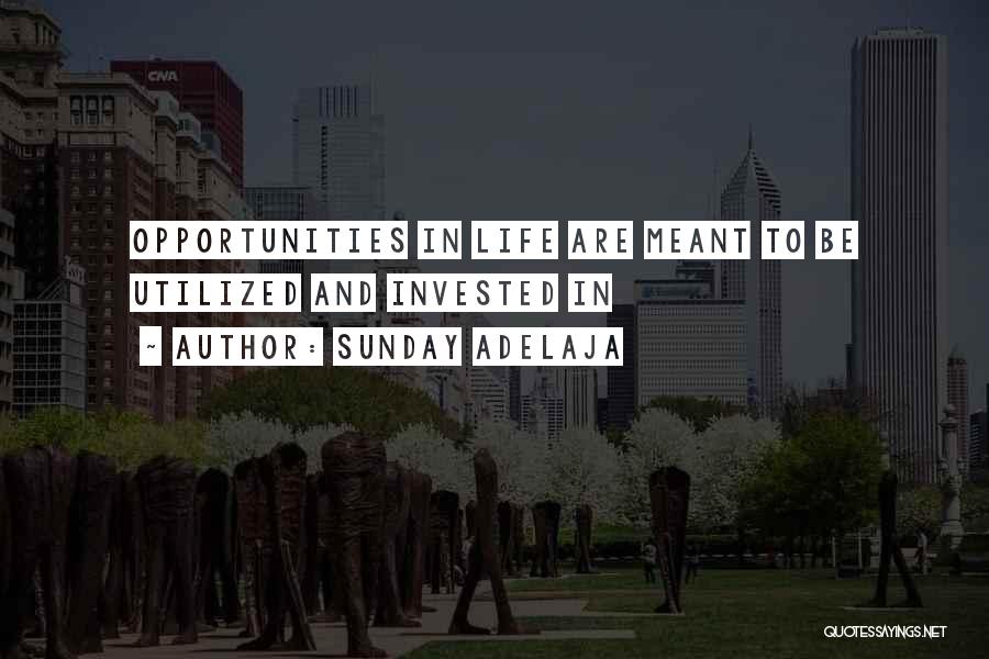 Sunday Adelaja Quotes: Opportunities In Life Are Meant To Be Utilized And Invested In