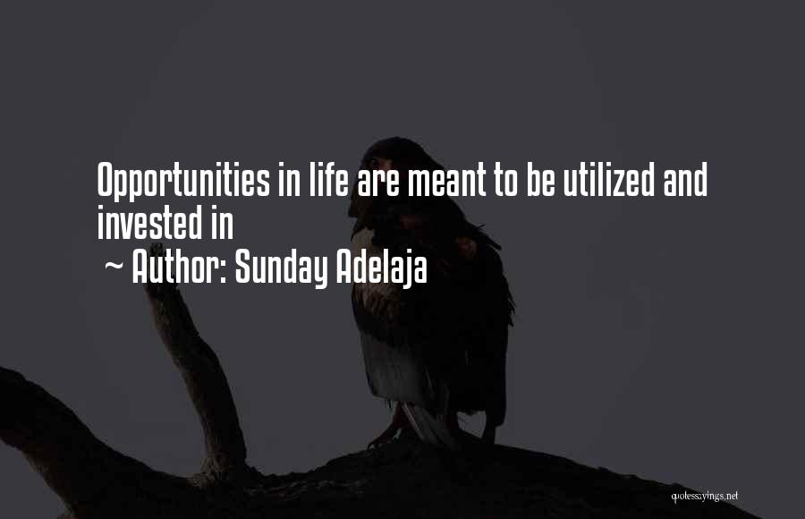 Sunday Adelaja Quotes: Opportunities In Life Are Meant To Be Utilized And Invested In