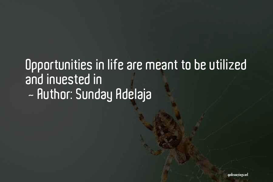 Sunday Adelaja Quotes: Opportunities In Life Are Meant To Be Utilized And Invested In