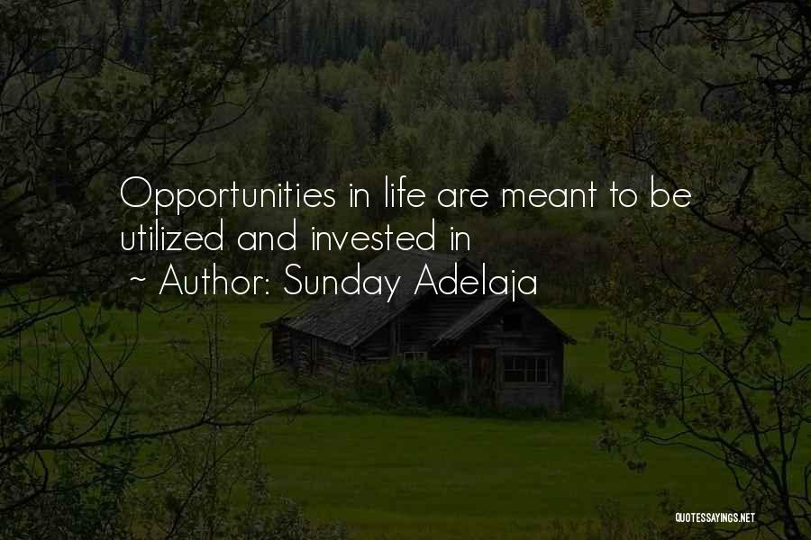 Sunday Adelaja Quotes: Opportunities In Life Are Meant To Be Utilized And Invested In