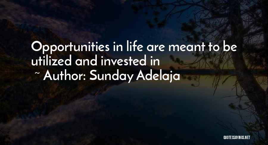 Sunday Adelaja Quotes: Opportunities In Life Are Meant To Be Utilized And Invested In