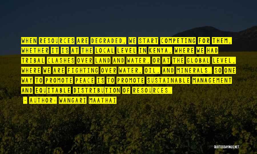 Wangari Maathai Quotes: When Resources Are Degraded, We Start Competing For Them, Whether It Is At The Local Level In Kenya, Where We