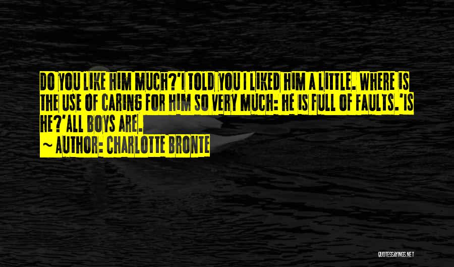 Charlotte Bronte Quotes: Do You Like Him Much?'i Told You I Liked Him A Little. Where Is The Use Of Caring For Him