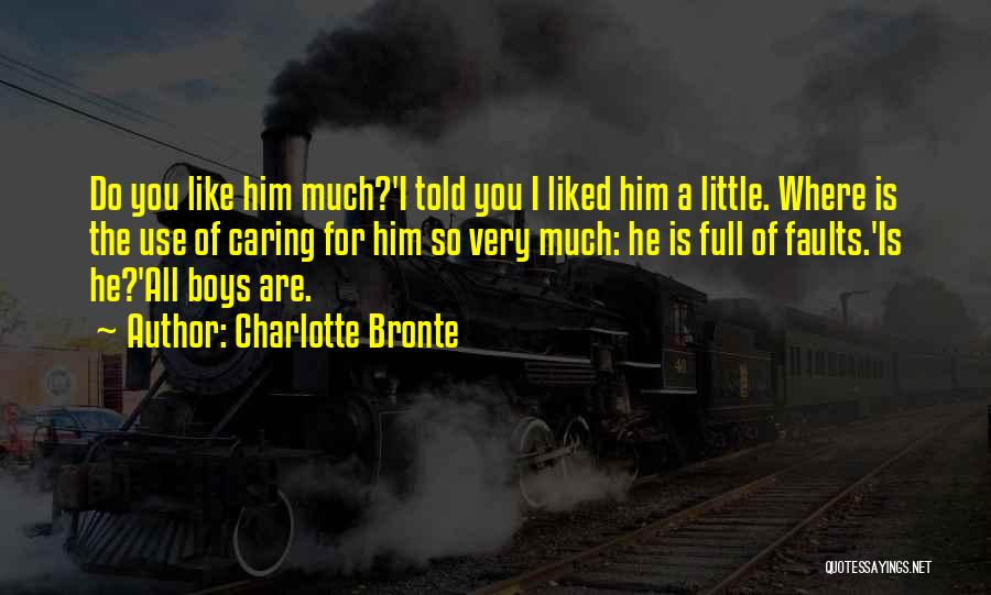 Charlotte Bronte Quotes: Do You Like Him Much?'i Told You I Liked Him A Little. Where Is The Use Of Caring For Him