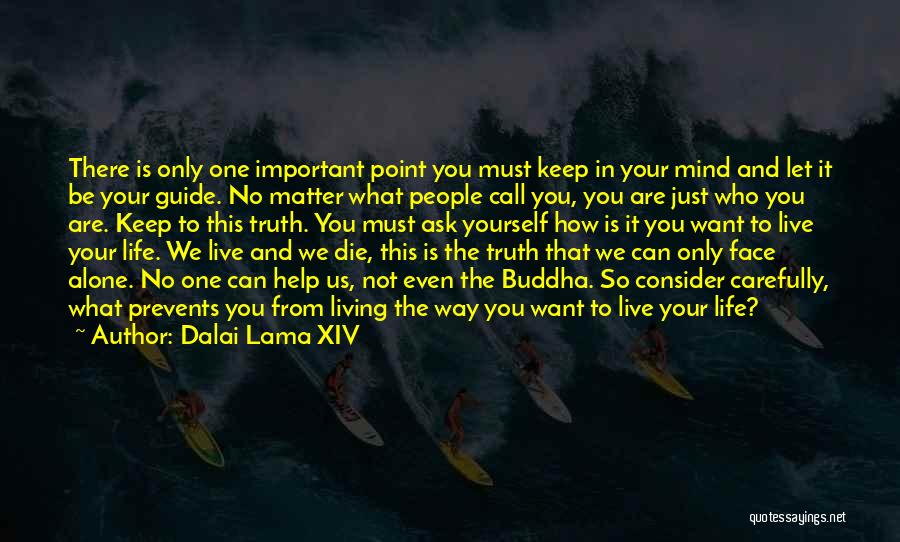 Dalai Lama XIV Quotes: There Is Only One Important Point You Must Keep In Your Mind And Let It Be Your Guide. No Matter