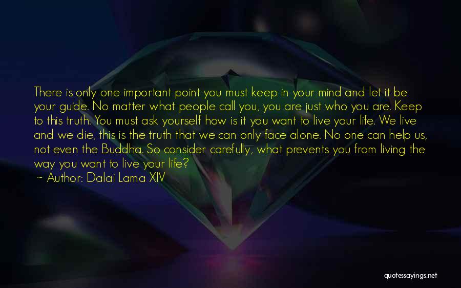 Dalai Lama XIV Quotes: There Is Only One Important Point You Must Keep In Your Mind And Let It Be Your Guide. No Matter