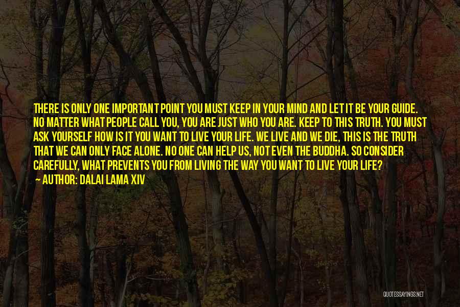 Dalai Lama XIV Quotes: There Is Only One Important Point You Must Keep In Your Mind And Let It Be Your Guide. No Matter