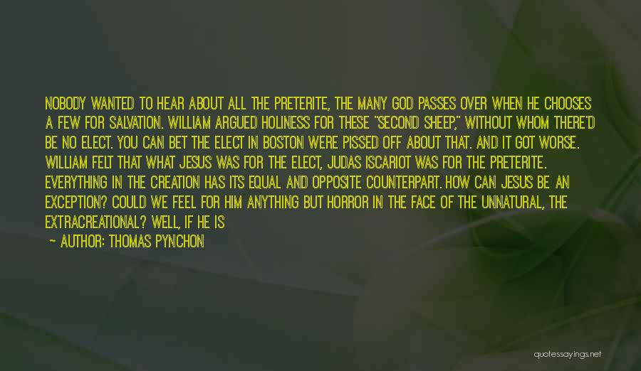 Thomas Pynchon Quotes: Nobody Wanted To Hear About All The Preterite, The Many God Passes Over When He Chooses A Few For Salvation.