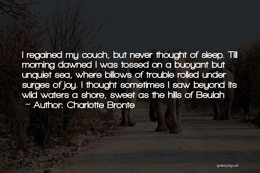 Charlotte Bronte Quotes: I Regained My Couch, But Never Thought Of Sleep. Till Morning Dawned I Was Tossed On A Buoyant But Unquiet