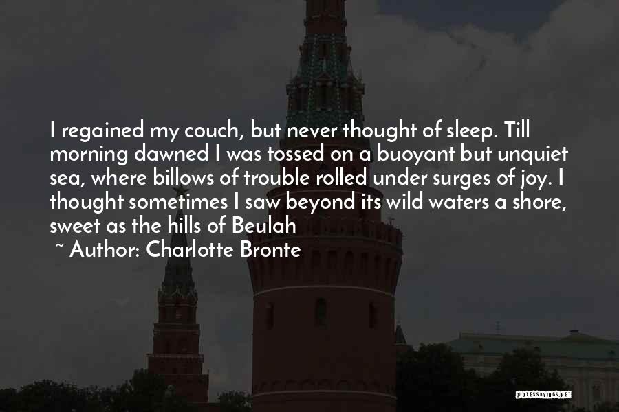 Charlotte Bronte Quotes: I Regained My Couch, But Never Thought Of Sleep. Till Morning Dawned I Was Tossed On A Buoyant But Unquiet