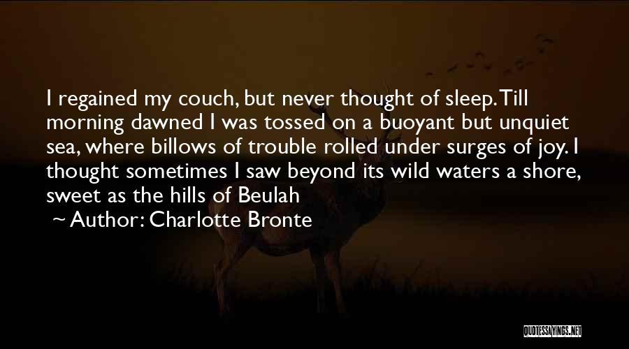 Charlotte Bronte Quotes: I Regained My Couch, But Never Thought Of Sleep. Till Morning Dawned I Was Tossed On A Buoyant But Unquiet