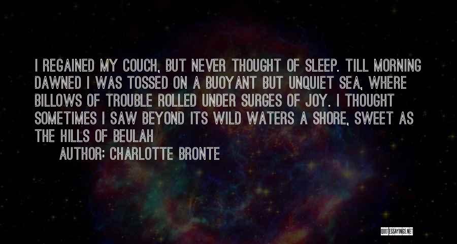 Charlotte Bronte Quotes: I Regained My Couch, But Never Thought Of Sleep. Till Morning Dawned I Was Tossed On A Buoyant But Unquiet