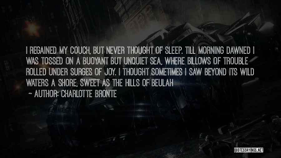 Charlotte Bronte Quotes: I Regained My Couch, But Never Thought Of Sleep. Till Morning Dawned I Was Tossed On A Buoyant But Unquiet