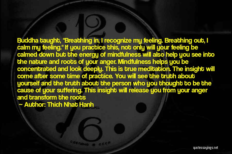 Thich Nhat Hanh Quotes: Buddha Taught, Breathing In, I Recognize My Feeling. Breathing Out, I Calm My Feeling. If You Practice This, Not Only