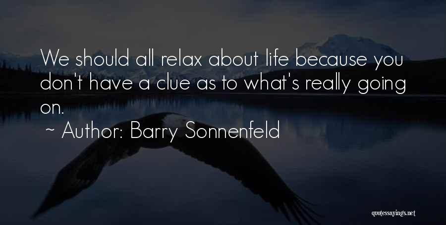 Barry Sonnenfeld Quotes: We Should All Relax About Life Because You Don't Have A Clue As To What's Really Going On.