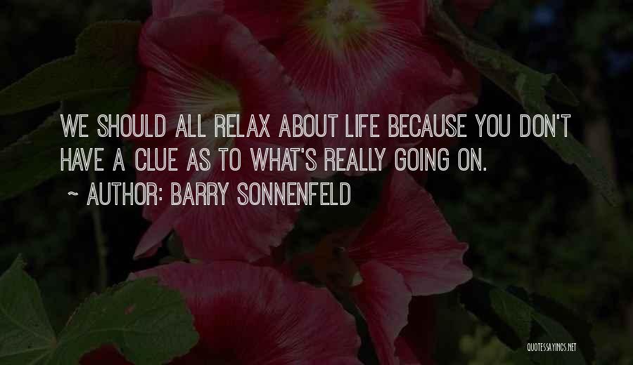 Barry Sonnenfeld Quotes: We Should All Relax About Life Because You Don't Have A Clue As To What's Really Going On.