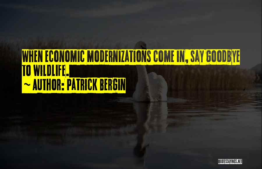 Patrick Bergin Quotes: When Economic Modernizations Come In, Say Goodbye To Wildlife.