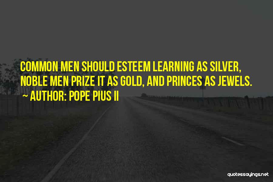 Pope Pius II Quotes: Common Men Should Esteem Learning As Silver, Noble Men Prize It As Gold, And Princes As Jewels.