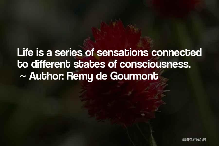 Remy De Gourmont Quotes: Life Is A Series Of Sensations Connected To Different States Of Consciousness.