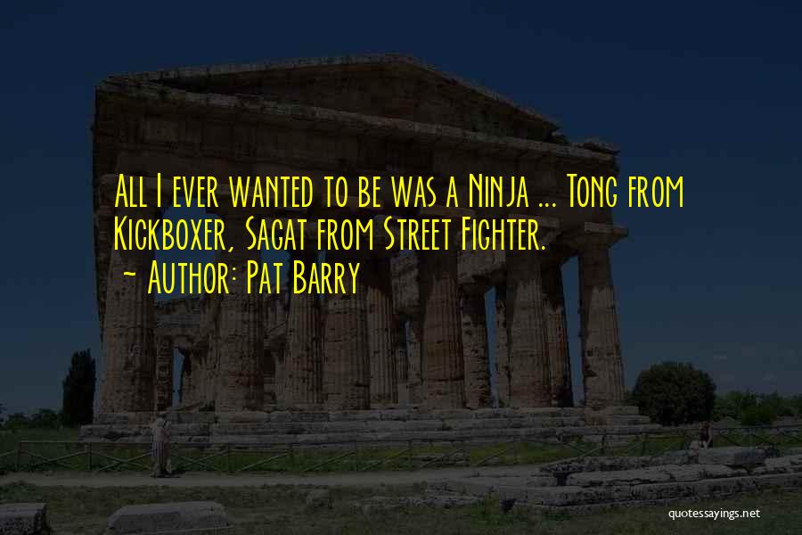 Pat Barry Quotes: All I Ever Wanted To Be Was A Ninja ... Tong From Kickboxer, Sagat From Street Fighter.