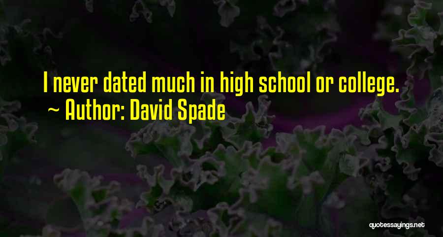 David Spade Quotes: I Never Dated Much In High School Or College.