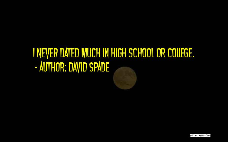 David Spade Quotes: I Never Dated Much In High School Or College.
