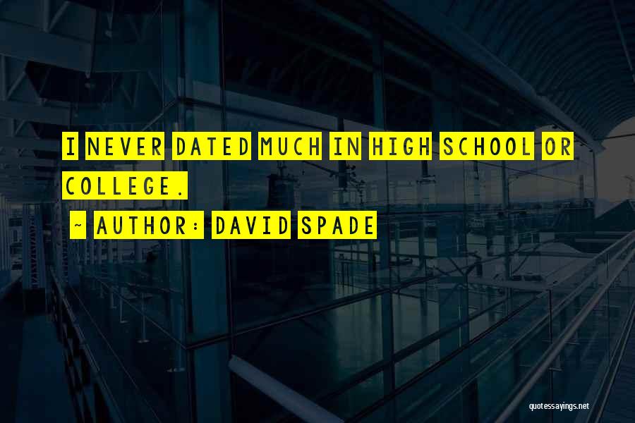 David Spade Quotes: I Never Dated Much In High School Or College.