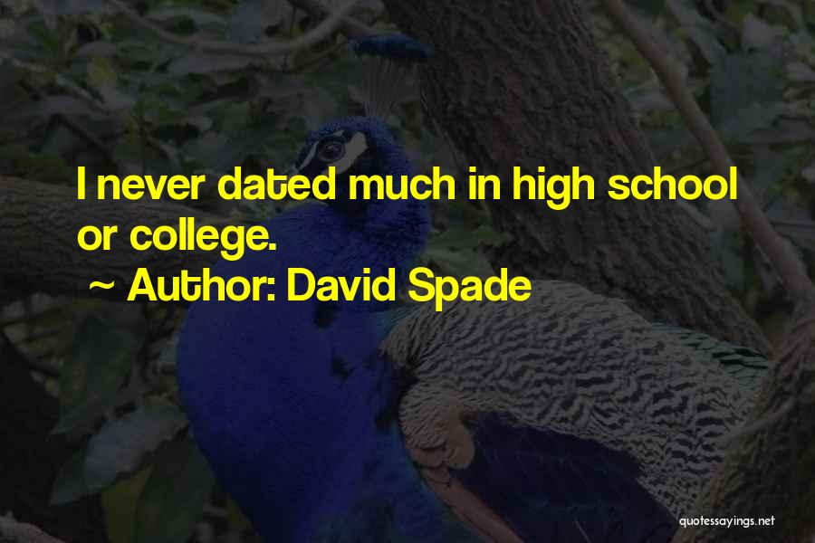 David Spade Quotes: I Never Dated Much In High School Or College.