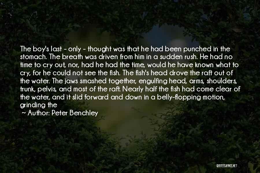 Peter Benchley Quotes: The Boy's Last - Only - Thought Was That He Had Been Punched In The Stomach. The Breath Was Driven