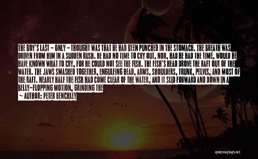 Peter Benchley Quotes: The Boy's Last - Only - Thought Was That He Had Been Punched In The Stomach. The Breath Was Driven