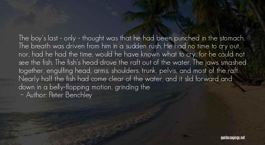 Peter Benchley Quotes: The Boy's Last - Only - Thought Was That He Had Been Punched In The Stomach. The Breath Was Driven