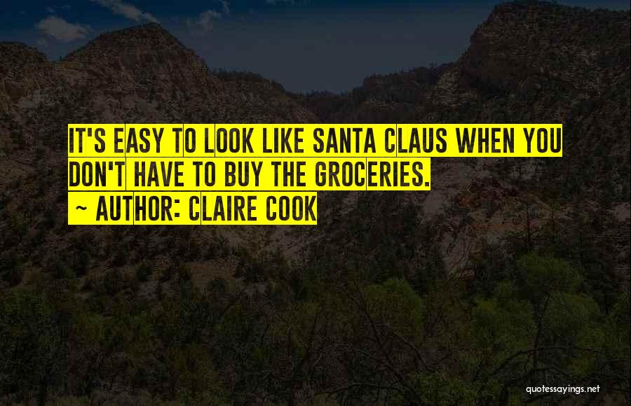 Claire Cook Quotes: It's Easy To Look Like Santa Claus When You Don't Have To Buy The Groceries.