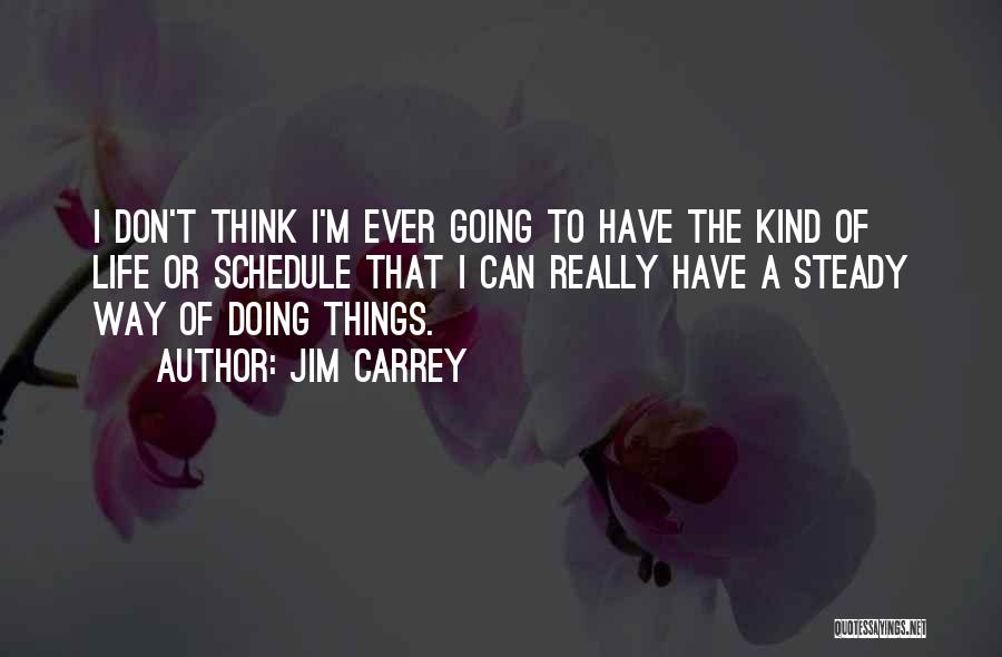 Jim Carrey Quotes: I Don't Think I'm Ever Going To Have The Kind Of Life Or Schedule That I Can Really Have A