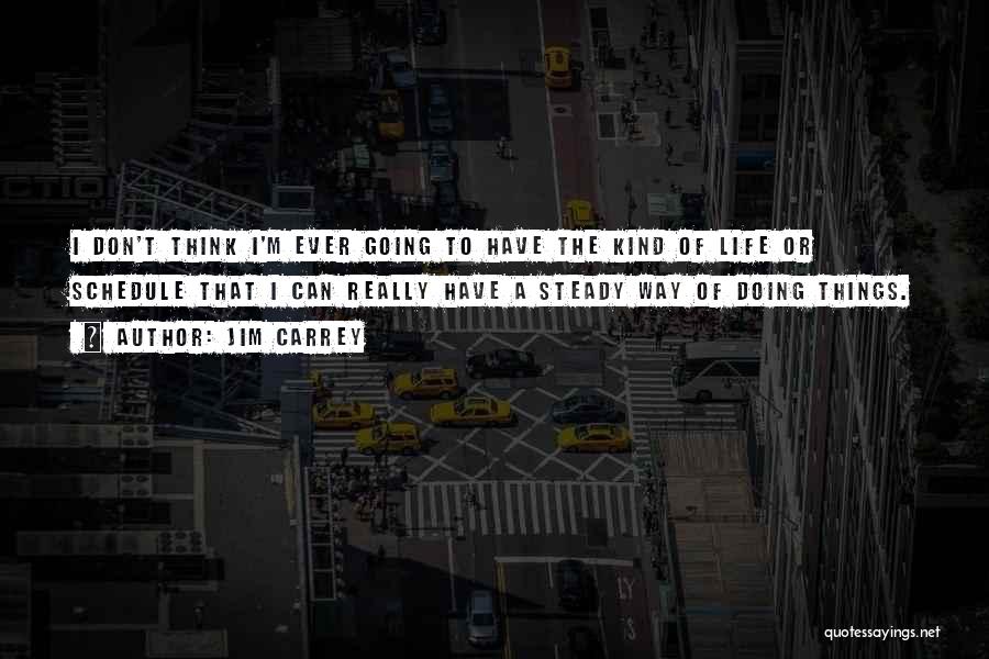 Jim Carrey Quotes: I Don't Think I'm Ever Going To Have The Kind Of Life Or Schedule That I Can Really Have A