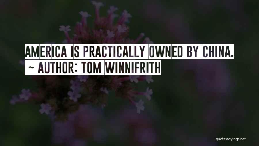 Tom Winnifrith Quotes: America Is Practically Owned By China.