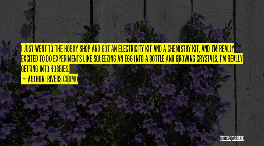 Rivers Cuomo Quotes: I Just Went To The Hobby Shop And Got An Electricity Kit And A Chemistry Kit, And I'm Really Excited
