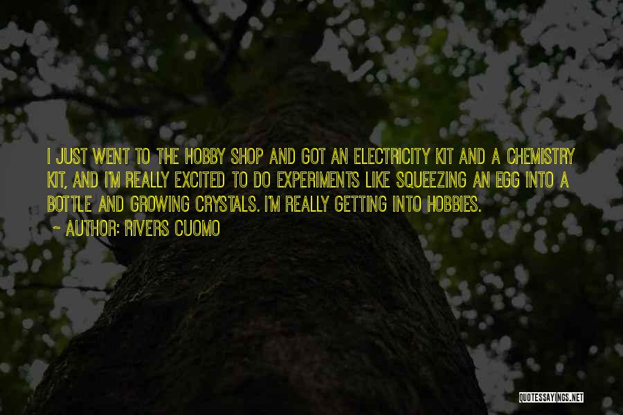 Rivers Cuomo Quotes: I Just Went To The Hobby Shop And Got An Electricity Kit And A Chemistry Kit, And I'm Really Excited