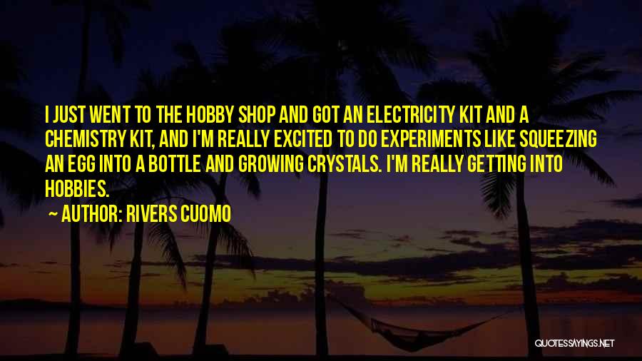 Rivers Cuomo Quotes: I Just Went To The Hobby Shop And Got An Electricity Kit And A Chemistry Kit, And I'm Really Excited