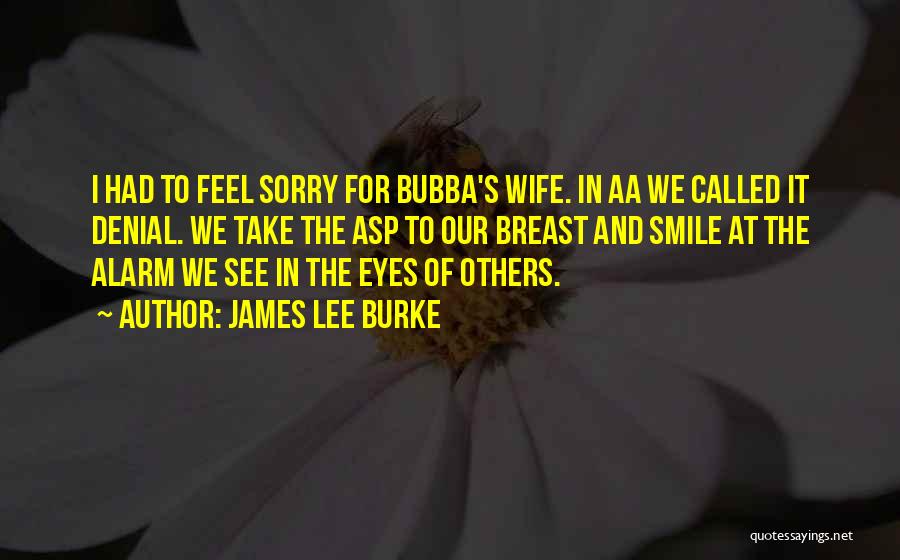 James Lee Burke Quotes: I Had To Feel Sorry For Bubba's Wife. In Aa We Called It Denial. We Take The Asp To Our