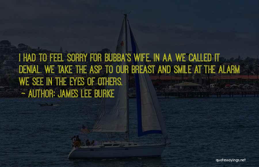 James Lee Burke Quotes: I Had To Feel Sorry For Bubba's Wife. In Aa We Called It Denial. We Take The Asp To Our