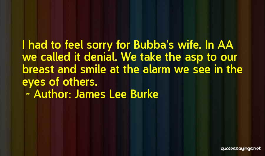 James Lee Burke Quotes: I Had To Feel Sorry For Bubba's Wife. In Aa We Called It Denial. We Take The Asp To Our
