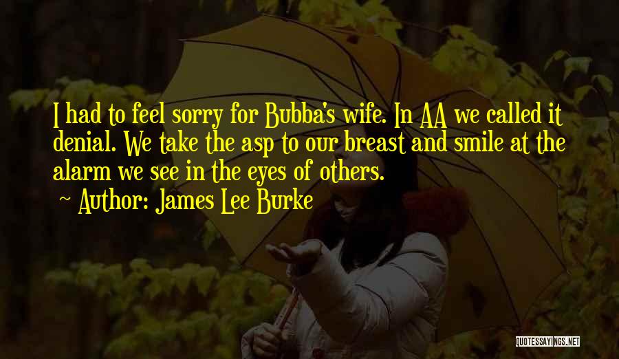 James Lee Burke Quotes: I Had To Feel Sorry For Bubba's Wife. In Aa We Called It Denial. We Take The Asp To Our
