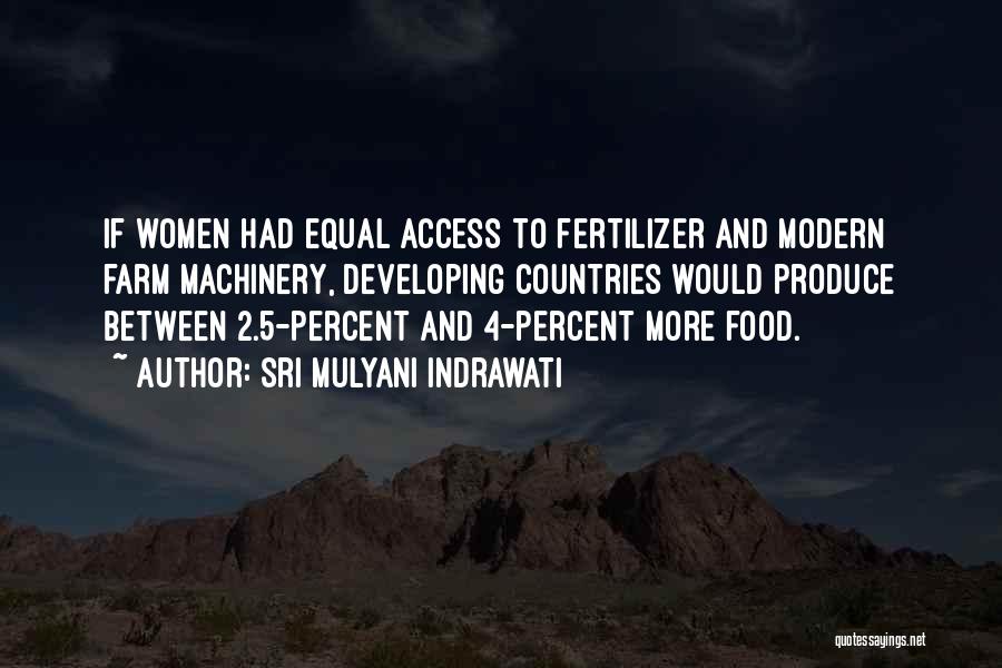 Sri Mulyani Indrawati Quotes: If Women Had Equal Access To Fertilizer And Modern Farm Machinery, Developing Countries Would Produce Between 2.5-percent And 4-percent More