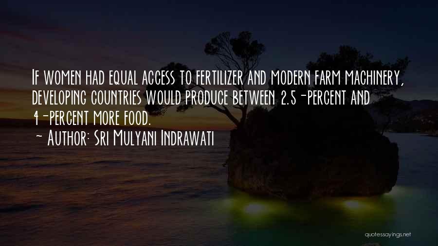 Sri Mulyani Indrawati Quotes: If Women Had Equal Access To Fertilizer And Modern Farm Machinery, Developing Countries Would Produce Between 2.5-percent And 4-percent More