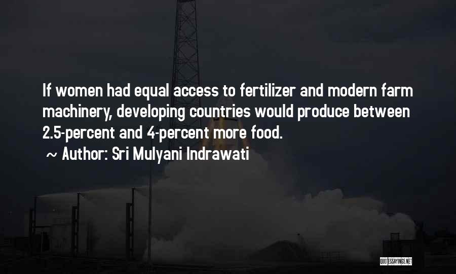Sri Mulyani Indrawati Quotes: If Women Had Equal Access To Fertilizer And Modern Farm Machinery, Developing Countries Would Produce Between 2.5-percent And 4-percent More