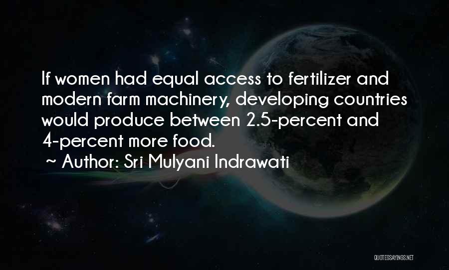 Sri Mulyani Indrawati Quotes: If Women Had Equal Access To Fertilizer And Modern Farm Machinery, Developing Countries Would Produce Between 2.5-percent And 4-percent More