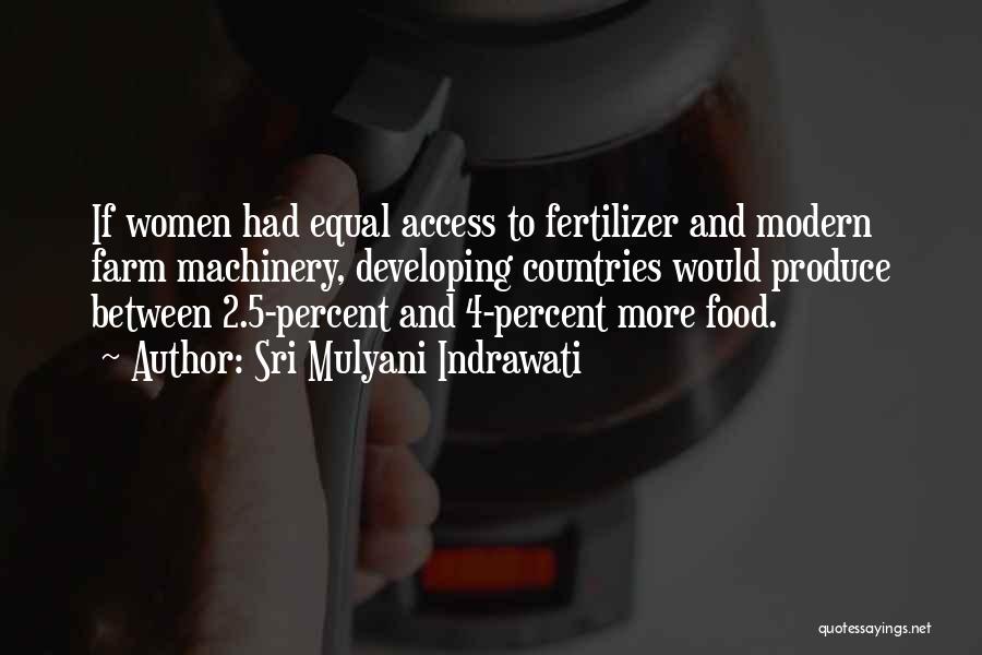 Sri Mulyani Indrawati Quotes: If Women Had Equal Access To Fertilizer And Modern Farm Machinery, Developing Countries Would Produce Between 2.5-percent And 4-percent More