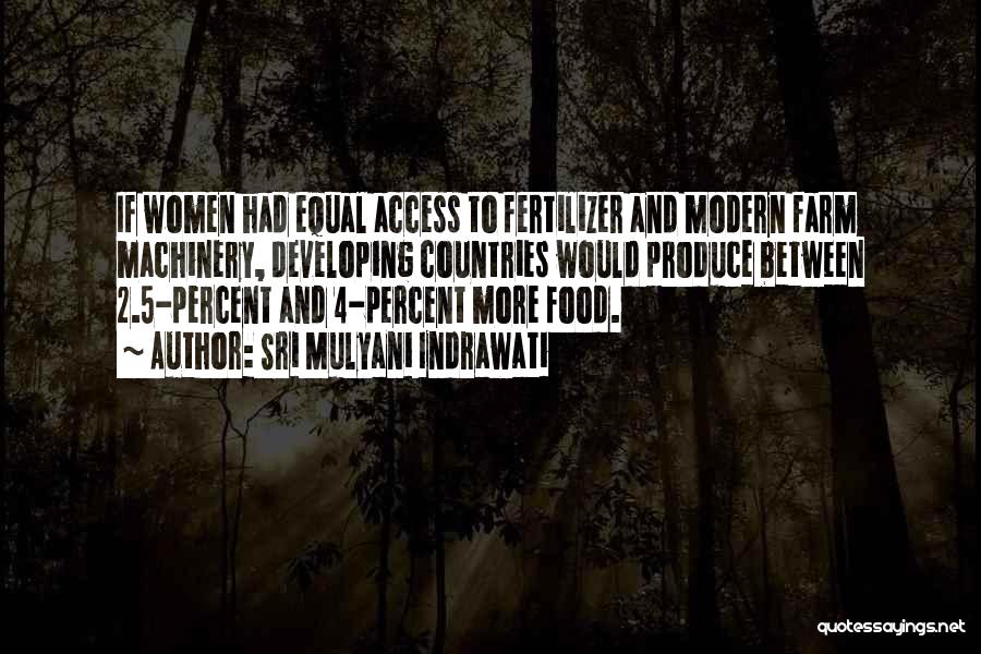 Sri Mulyani Indrawati Quotes: If Women Had Equal Access To Fertilizer And Modern Farm Machinery, Developing Countries Would Produce Between 2.5-percent And 4-percent More