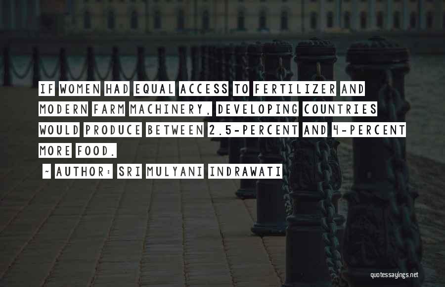 Sri Mulyani Indrawati Quotes: If Women Had Equal Access To Fertilizer And Modern Farm Machinery, Developing Countries Would Produce Between 2.5-percent And 4-percent More