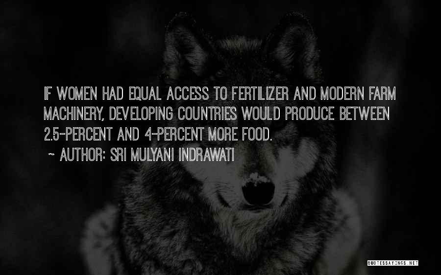 Sri Mulyani Indrawati Quotes: If Women Had Equal Access To Fertilizer And Modern Farm Machinery, Developing Countries Would Produce Between 2.5-percent And 4-percent More